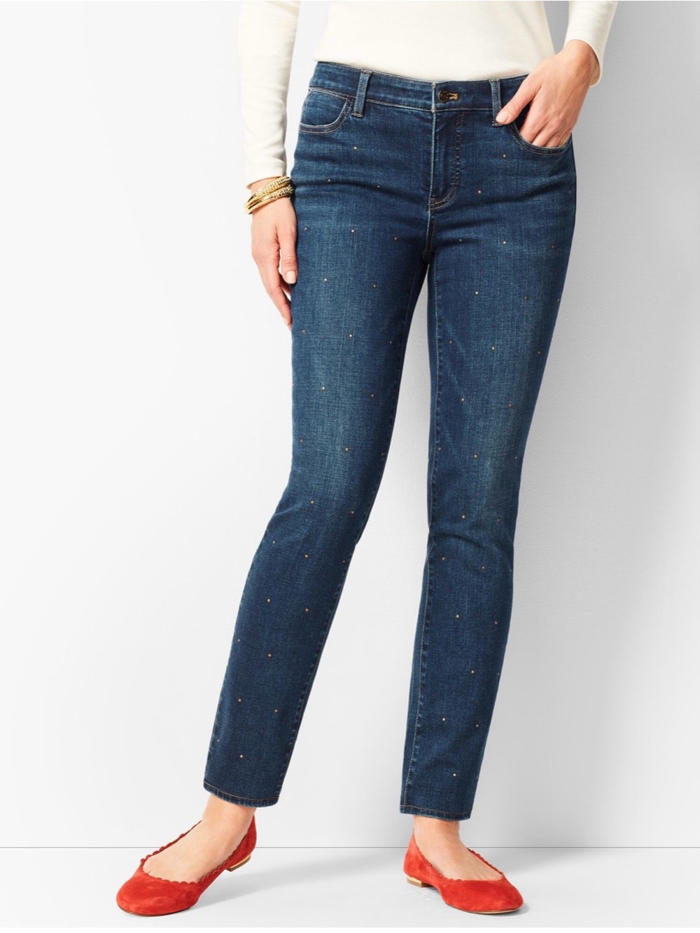 Talbots Women’s Blue Studded Slim Ankle Jeans Size 6